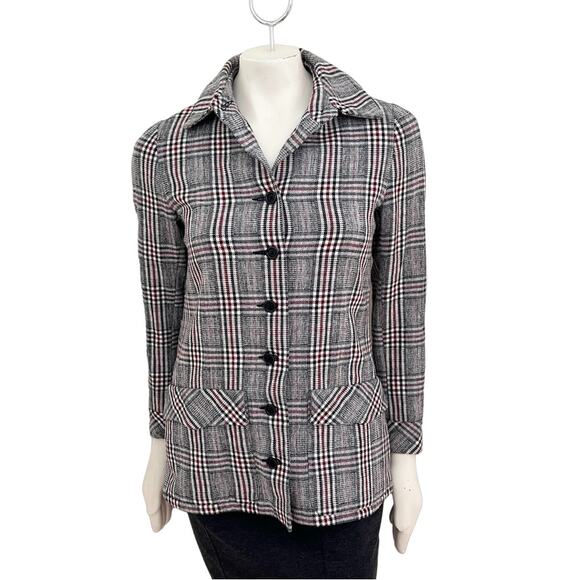 VTG Glen Plaid Button Front Retro Blazer Jacket SZ S - Picture 11 of 11